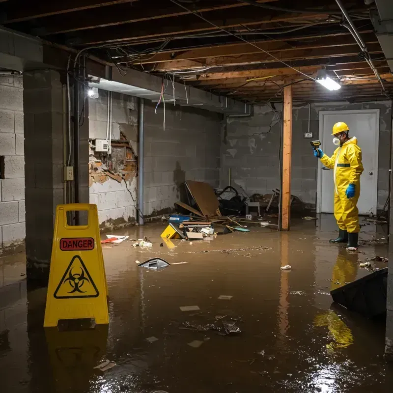 Flooded Basement Electrical Hazard in West Crossett, AR Property